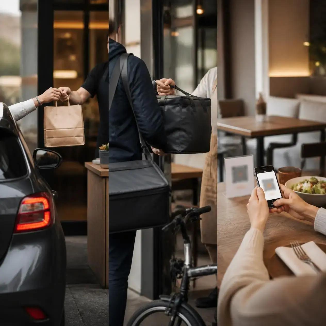 Pickup, delivery and dine-in QR ordering fulfillment types
